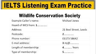 Wildlife Conservation Society Ielts Listening | Listening Ielts Practice Test | Ielts Listening Test