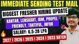 Direct Test Hiring | Immediate Test | Fresher | OFF Campus Drive | No Shortlisting | 2027-2022 Batch