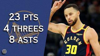 Stephen Curry 23 pts 4 threes 8 asts vs Hawks 2425 season