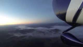 Time lapse early morning cross country flight.