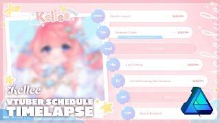 【TIMELAPSE】Vtuber Schedule for KelleeVT | Vtuber Graphics