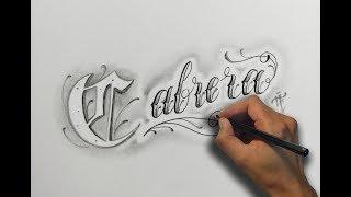 Dibujando Letras Chicanas Cabrera ️Lettering tattoo- time lapse drawing- Nosfe Ink dibujos tatuajes