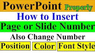 PowerPoint How to Insert Page number or Slide Number Properly. Also Change the Font color Position