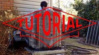 HVAC Service: How to Clean a Trane Air Conditioner Spine Fin Coil.
