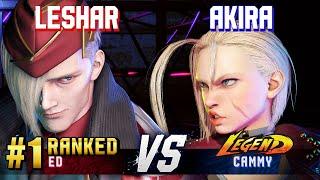 SF6 ▰ LESHAR (#1 Ranked Ed) vs AKIRA (Cammy) ▰ High Level Gameplay