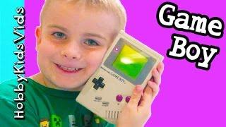 Old School Nintendo Game Boy! Collector Video Game Play with Tetris HobbyKidsVids