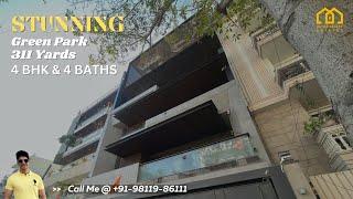 LUXURY HOUSE IN SOUTH DELHI | 4 BHK IN 300 YARDS IN SOUTH DELHI GREEN PARK | READY TO MOVE