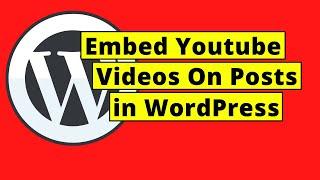 How To Embed Youtube Videos On Posts in WordPress