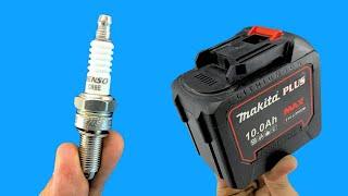 Plug the spark plug into the battery and see the results!! Genius invention