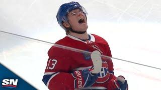 Juraj Slafkovsky Sets Up Cole Caufield For Canadiens' First Goal Of The Season