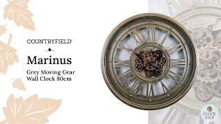 80cm Marinus Grey Moving Gear Wall Clock By Countryfield