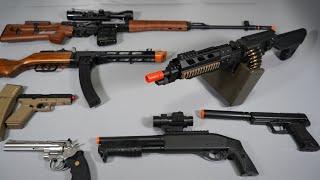 PPSh-41 - SVD Sniper Rifle Toy Gun Machine Gun Airsoft - Glock17 - M870 Shot Gun Toy Guns Collection