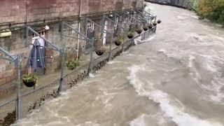 Heavy rain floods Cumbria and Dumfries, UK  October 28 2021