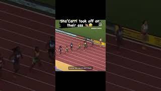 Shorty at the end looking like how tf  #shacarririchardson #track #running #explore #fyp