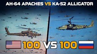 100 VS 100 | AH-64 Apache Vs 100 Ka-52 Alligator  | Digital Combat Simulator |