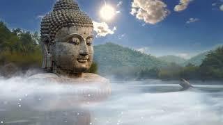 Relaxing soundscape: Giant Buddha Statue in the Misty Lake for calming & tranquility