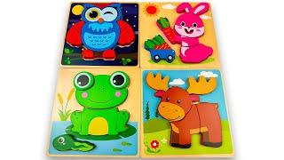 Best Learn Shapes with Animals Shape Matching Puzzle | Preschool Toddler Learning Kids Toy Video