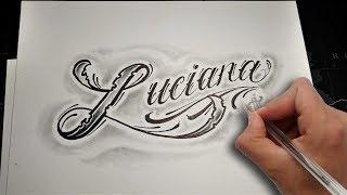 Dibujando hand lettering  letras Chicanas haciendo LETTERING Luciana - Nosfe Ink dibujos tatuajes