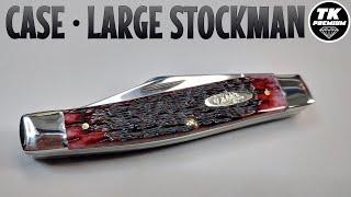 Case Large Stockman Crimson Bone Peach Seed Jig Pocket Knife 22825 (6375 SS)