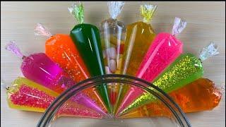 Making Sunset Color Clear Slime With Piping Bags | Satisfying Asmr Slime Video #0263