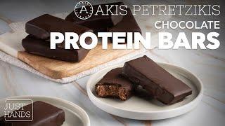 Chocolate Protein Bars Without Added Granulated Sugar | Akis Petretzikis