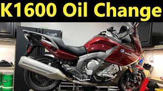 BMW K1600 OIL CHANGE HOW TO DIY EASY!!!!