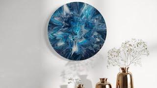 #31 12 inch diameter solid wood mouth blown bloom/Beautiful blues/Custom Commission