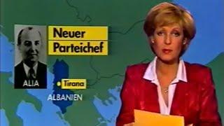 ARD Tagesschau, Programmvorschau, Sendeschluss, Testbild (13.04.1985)