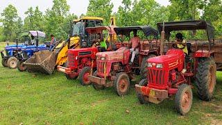 JCB 3dx Mud Loading Tractor | Mahindra 275 Mahindra 575 Mahindra 265 Powertrac Tractor #jcb #tractor