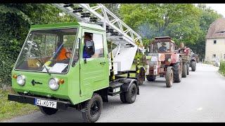 Start zum Traktorkorso um die Erdachse 22. Traktorentreffen in Kemnitz am 25.08.2024 Oberlausitz