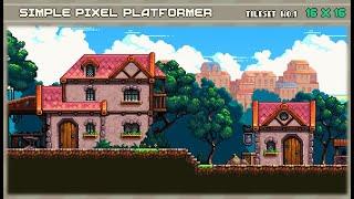 Simple Pixel Platformer Tileset No.1