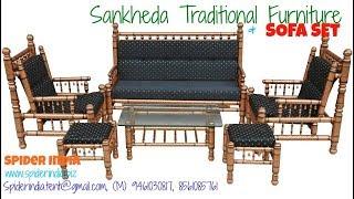 Teak wood traditional Sankheda Sofa set sofas diwan chaise lounge seat