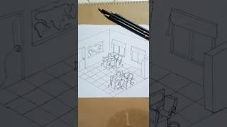 Room Interior Drawing #workspace #viralshorts #trendingshorts #ytshorts #youtube #trending #reels