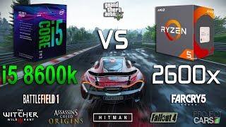 Ryzen 5 2600x vs Core i5 8600k Test in 8 Games