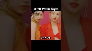 걸그룹 언더붑 순위 top5