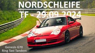 Porsche 996 GT3 und Genesis G70 Ringtaxi carven über die Nordschleife, Touristenfahrten 29.09.2024