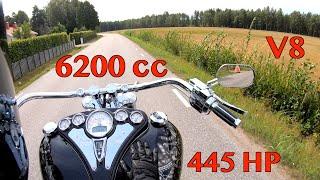 Boss Hoss V8 Motorcycle 6200cc 445hp Test Ride and Specs