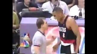 Rasheed Wallace Ejected for Staring At The Ref Too Much - Funny