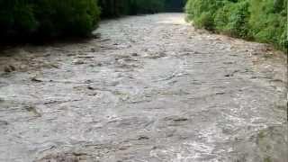 South Tyne River in flood after flash flooding in Northumberland / Cumbria june 2012