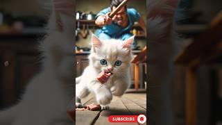 Hungry Kitten gets Rescued by Kind Duckling #animation #shorts #babyanimal
