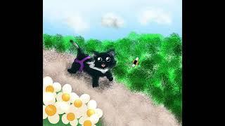 Speed Paint In Procreate:  Kitty Trail (Re-upload)