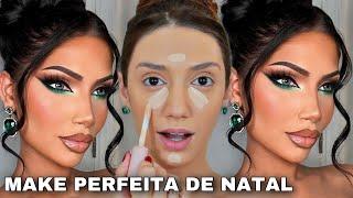 A MAQUIAGEM PERFEITA PARA NATAL EM 2024 *VOCÊ PRECISA APRENDER ESSA MAKE* TUTORIAL DE MAQUIAGEM