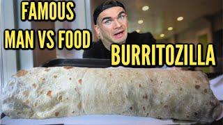 FAMOUS BURRITOZILLA BURRITO CHALLENGE From Man Vs Food With Adam Richman! Joel Hansen