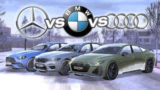 BMW vs MERCEDES vs AUDI заезд на спорт+ на блек раша
