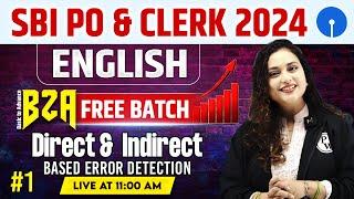 SBI PO & Clerk English 2024 | Direct and Indirect Speech Based Error Detection | by Rupam Ma'am #1