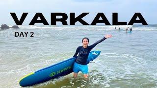 Surfing in Varkala! Varkala travel vlog | Cliff cafes and Munroe island @the_bucketlister