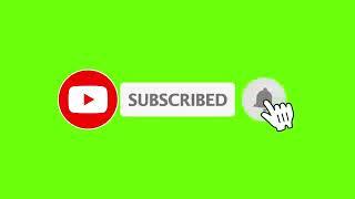 Youtube Animated Green screen Subscribe button with bell icon sound  tone #greenscreen