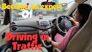 Left & Right turn in Heavy Traffic |How to drive a manual car | Driving lessons for Beginners