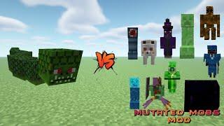 Naga ( Twilight  Forest  MOD )  VS.   All  Mutated  mobs  MOD  in  MINECRAFT.  #minecraft  #versus