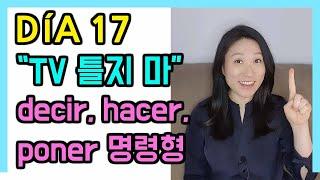 [고급문장-DÍA 17]   "TV 틀지 마"┃decir, hacer, poner 명령형┃나의 하루 한줄 스페인어┃스페인어 회화┃스페인어공부